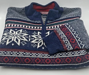 Suéter Vineyard Vines 1/4 Cremallera Fair Isle Nórdico 100% Lana Alpaca Bebé, Grande - Imagen 1 de 18