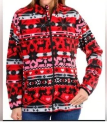 Chaqueta polar Vera Bradley para mujer grande roja nórdica con cremallera Fair Isle 2XL nueva con etiquetas Foto 1 de 4