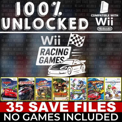 Need For Speed Hotwheels Sonic Mario Kart Pixar Car Wii Memory Card Racing Saves - Image 1 of 2