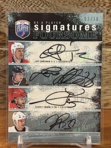 2007-08 Upper Deck UD Be a Player Foursome Signatures /10 Jokinen Lehtinen Ruutu - Picture 1 of 10