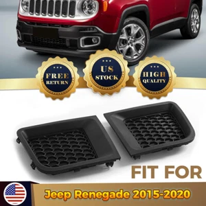 Pair Front Bumper Cover Bezel Lower Grille Insert For 2015-2017 18 Jeep Renegade - Picture 1 of 10