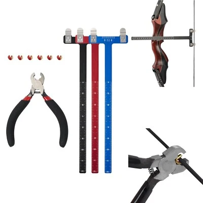 Archery T Square Bow Ruler Brass Clip Pliers Compound Recurve bow Tools - Image 1 of 4