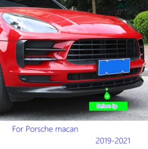 Fit For Porsche Macan 2019-2021 Carbon fiber steel Front Bumper Lip Body Kit - Bild 1 von 5