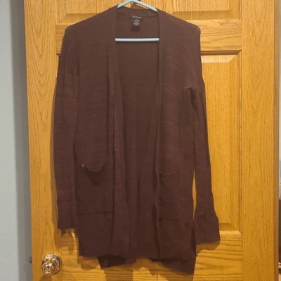 Calvin Klein Jeans Mujer Morado Oscuro Ligero Plumero Suéter Con Bolsillos Foto 1 de 3