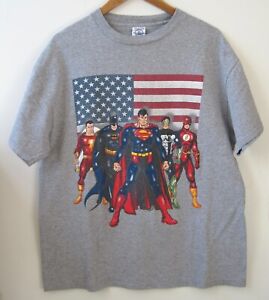 Vintage JUSTICE LEAGUE T-Shirt Batman Superman Flash JLA DC Comics 1996 Size L