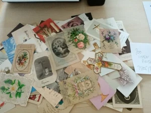 Lot 200 images pieuses-anciennes-communion religion carte profession foi-messe - Picture 1 of 1