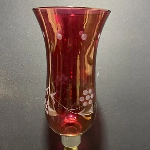 "Lámpara huracán de vidrio flor arándano pantalla vela aplique luz 1 5/8"" x 10"" de alto" - Imagen 1 de 18