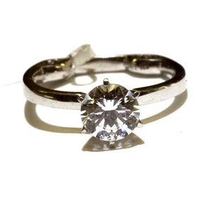 NEW Engagement ring cubic zirconia CZ sterling silver 925 solitaire round R900 7 - Picture 1 of 6
