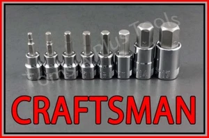 CRAFTSMAN HAND TOOLS 8pc 3/8 1/2 METRIC MM Hex Allen key bit ratchet socket set  - Picture 1 of 3