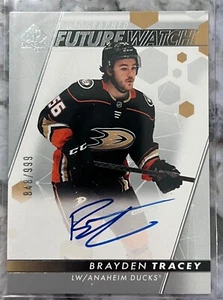 2022-23 UD SP Authentic Brayden Tracey Future Watch Auto RC 938/999 Ducks - Picture 1 of 2