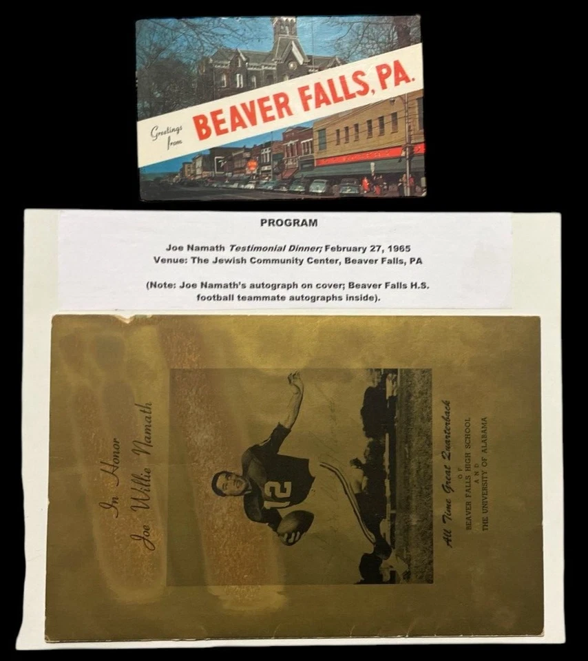 FEB 27 1965 JOE NAMATH HAND SIGNED HS TESTIMONIAL PROGRAM JSA COA JD 101224 - Image 1 of 4