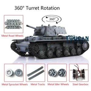 2.4G Henglong 1:16 sowjetischer KV-1 RTR RC Panzer 3878 Metallspuren Sound 360° - Bild 1 von 7