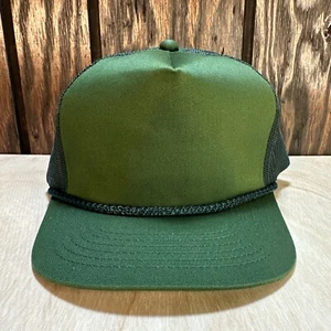 Vintage Green Rope Hat Trucker Cap Mesh 80s 90s Blanko No Logo YoungAn Retro - Bild 1 von 11