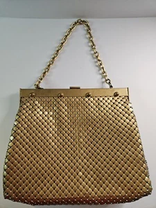 Vintage Whiting & Davis Mesh Bag Gold - Picture 1 of 7