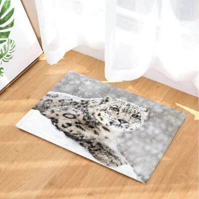 Schneeleopard Badteppich Badvorleger Badematte Badmatte Duschvorlage Bad Teppich - Bild 1 von 4