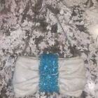 BANANA REPUBLIC beaded turquoise bowtie clutch
