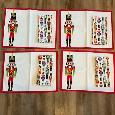 Crate & Barrel Placemat & Cloth Napkins Set of 4 Nutcracker Christmas Holiday - Image 1 of 4