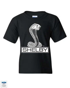 Shelby Cobra Youth T-Shirt American Classic Muscle Car Ford Mustang Kids Tee - Picture 1 of 7