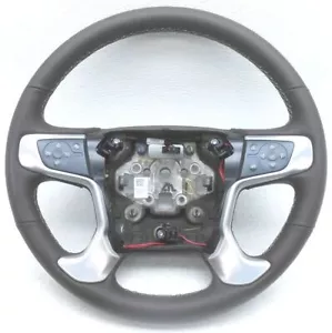 OEM Silverado Sierra 2500, 3500 Steering Wheel Cocoa Leather with Crash Alert - Picture 1 of 8
