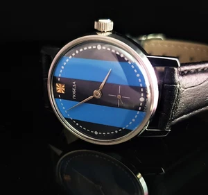 Vintage Watch USSR Pobeda 2602 Blue-Black Dial Soviet mechanical WristWatch - Picture 1 of 12