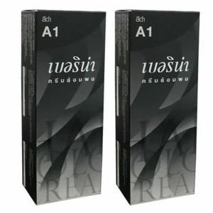 2 x Berina Tinte de Cabello Permanente Color Crema # A01 Negro - Imagen 1 de 3