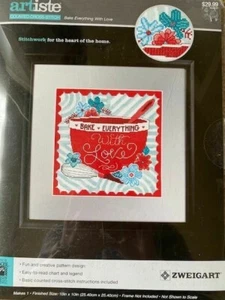 ZWEIGART Artista Contado Punto de Cruz Kit Arte con Agujas HORNEAR TODO CON AMOR - Imagen 1 de 2