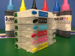 Refillable Cartridges Ink For Epson Stylus Photo R200 R220 R300 R320 RX500 ciss - Picture 1 of 8