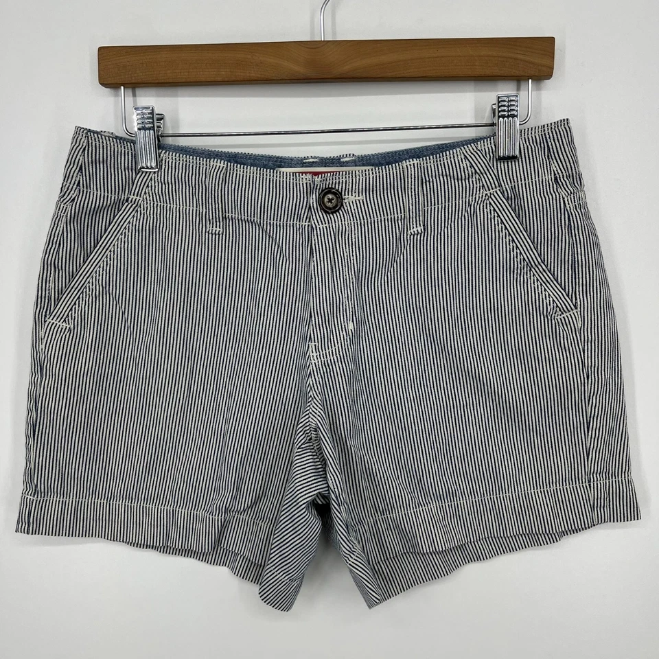 Pantalones Cortos Gap Jeans Para Mujer Talla 6 Azul Algodón A Rayas De Colección Y2K Foto 1 de 4