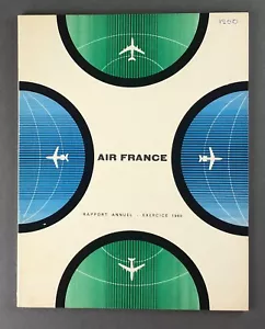 AIR FRANCE AIRLINE ANNUAL REPORT 1960 ROUTE MAP BOEING - Picture 1 of 12