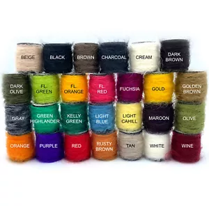 UNI MOHAIR YARN - Fly Tying Woolly Bugger, Leech, Streamer Material - 27 Colors! - Picture 1 of 29