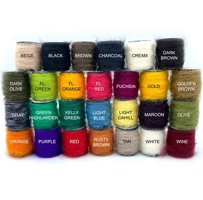 HILO UNI MOHAIR - Bugger lanudo para atar moscas, sanguijuelas, material transmisor - ¡27 colores! Foto 1 de 2