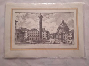 Druck Altes Rom von Piranesi - Trajansäule und Kirche S. Maria di Loreto - Bild 1 von 1