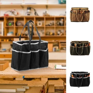 Waxed Canvas Gardening Tool Bag Multi Pocket Tool Tote Bag With Handle for stUqD - Picture 1 of 27