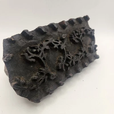 Vintage Hand-Carved Wooden Printing Block - Image 1 of 4