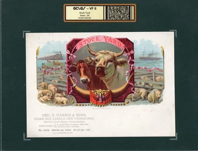 EX RARO Antiguo Original STOCK YARD Muestra Etiqueta de Puro - ANIMALES DE GRANJA - TRANSPORTE Foto 1 de 4