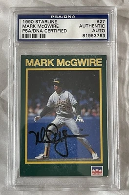 Mark McGwire Vintage Autographed 1990 Starline PSA DNA Slabbed Signed Full Sig - Image 1 of 2