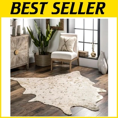 Alfombra contemporánea con estampado de animales 4x5 - Apta para niños y mascotas, resistente a las manchas Foto 1 de 4