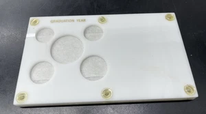 Capital Plastics WHITE Graduation Year 5 holes Cent - Half Dollar Plastic Holder - Picture 1 of 2
