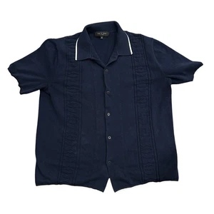 Rag & Bone New York Mens Short Sleeve Knit Shirt - Cuban Collar - Picture 1 of 5