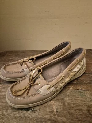 Женские лодочные туфли SPERRY Top Sider 11 М золотистые скалярии блестящая кожа  - Изображение 1 из 4