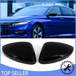 FOR 2018-2021 2022 Honda Accord GLOSS BLACK Mirror COVERS CAP W/o Turn Signal - Picture 1 of 16