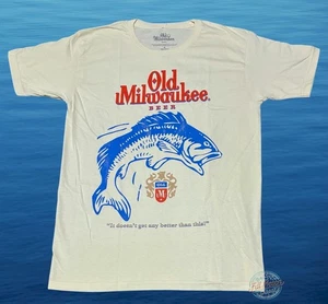 Neu Old Milwaukee Bier Fisch Angeln 1849 Herren Vintage klassisches T-Shirt - Bild 1 von 2