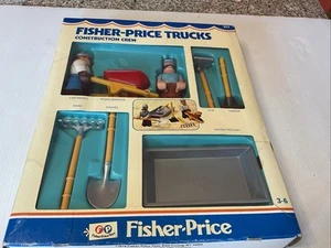 Vintage Fisher Price Construction Crew 1978 Trucks Husky Helfer #317 mit Box - Bild 1 von 8