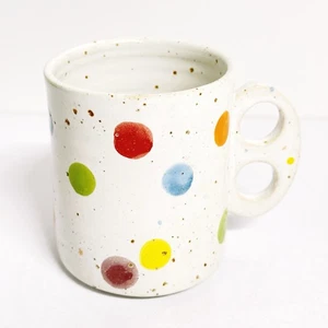 Polka Dot Mug Handmade Spotted Ceramic Cup By Connie Lichti Australian Pottery - Foto 1 di 15