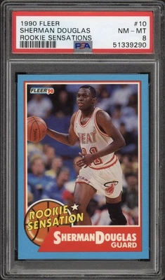 1990 Fleer Sherman Douglass Rookie Sensations #10 PSA 8 NM-MT Miami Heat - Image 1 of 2