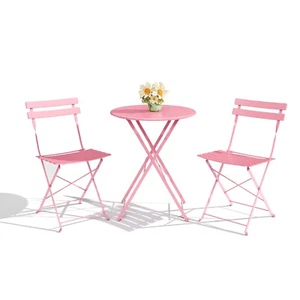 3-Piece Folding Bistro Set with Coffee Table & 2 Chairs for Patio,Balcony Garden - Picture 1 of 66