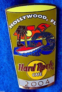 HOLLYWOOD FL PINT GLASS SERIES #116 SPEED BOAT SUNSET CRUISE Hard Rock Cafe PIN - Picture 1 of 1