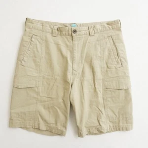 Tommy Bahama Mens Cargo Shorts Green Beige Zip Fly Cotton Lyocell Size 34 - Picture 1 of 6
