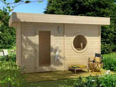 Sauna Saunahaus Cubus 70C Gartensauna Außensauna Holz Wärmekabine 479 x 312 cm - Bild 1 von 4