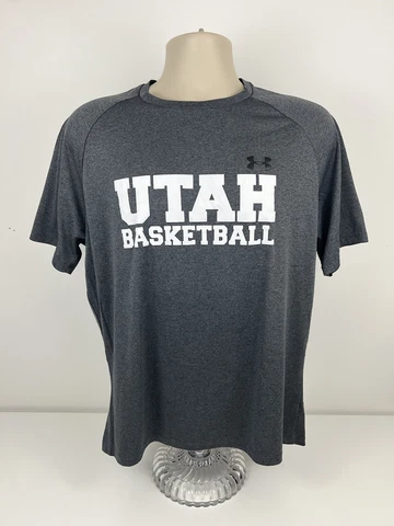 Under Armour Utah Basketball Tech Tee Mens Size L Large Short Sleeve U Of U EUC Cover